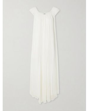 STAUD Leda Chiffon Maxi Dress - White