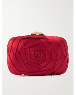Roger Vivier Boite De Nuit Rose Embellished Satin Clutch - Red