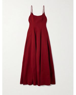 STAUD Joy Cotton-Blend Faille Maxi Dress - Red