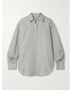 Maria McManus Hemd Aus Twill Aus Einer Baumwoll-Wollmischung Mit Gürtel - Grau