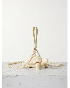 Simone Rocha Tortoise Clutch Aus Acryl Mit Lederbesatz Und Kunstperlen - Natur
