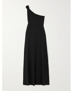 Eres Miss One-Shoulder Bow-Detailed Jersey Midi Dress - Black