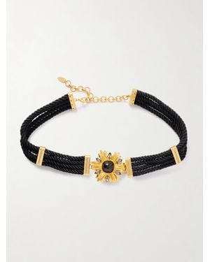 Sonia Petroff Lily Embellished Rope Belt - Black