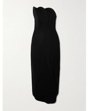 Victoria Beckham Trägerlose Robe Aus Jersey Mit Raffungen - Schwarz
