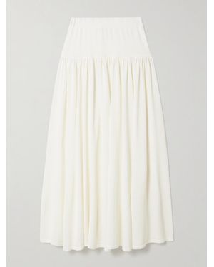 Loulou de Saison Romy Gathered Knited Maxi Skirt - White