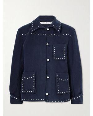 Alix Of Bohemia Jude Studded Cotton-Twill Jacket - Blue