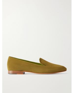 Manolo Blahnik Pitaka Suede Loafers - Green