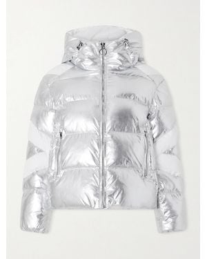 Fusalp Charloy Hooded Quilted Padded Metallic Shell Jacket - White