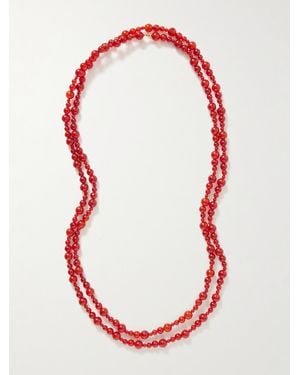 Jennifer Behr Veda Kette Aus Karneol Mit Goldfarbenen Details - Rot