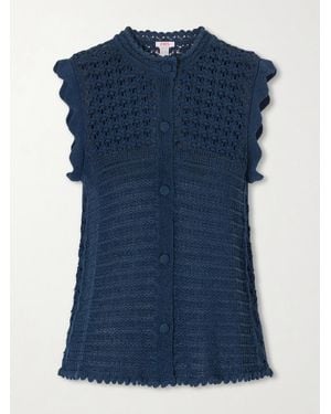 Eres Aurora Crochet-Knit Top - Blue