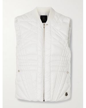 Rick Owens Moncler Megapenta Daunenweste Aus Gestepptem Shell Mit Besatz Aus Webband Und Applikation - Weiß