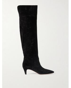 Gianvito Rossi Elise 45 Kniehohe Stiefel Aus Veloursleder - Schwarz