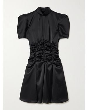 Violante Nessi Balthus Ruched Satin Mini Dress - Black