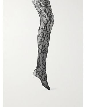 Gabriela Hearst Tyla Stretch-Lace Tights - Black