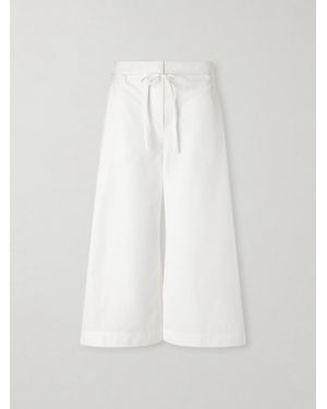 Jacquemus Le Marin High-Rise Cotton-Poplin Wide-Leg Shorts - White