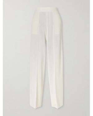 Lanvin Ribbed-Knit Wide-Leg Pants - White