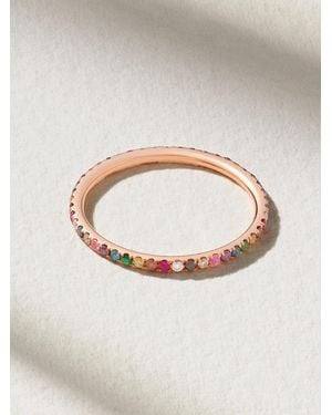 Ileana Makri Thread 18-Karat Rose-Stone Ring - White