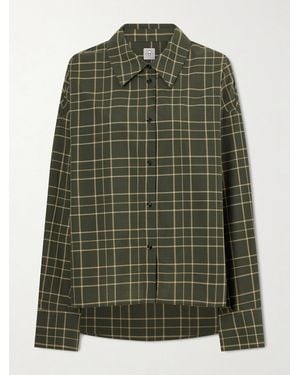 TOTEME Checked Cotton Shirt - Green