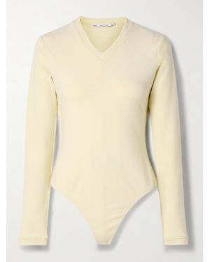 Proenza Schouler Delaney Ribbed Brushed-Jersey Bodysuit - Natural
