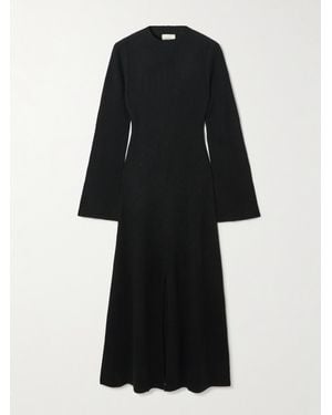 LeKasha Logan Midikleid Aus Geripptem Biokaschmir - Schwarz