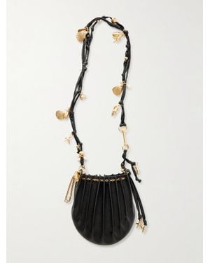 Chloé Sea Treasures Schultertasche Aus Leder Mit Falten Und Verzierungen - Weiß