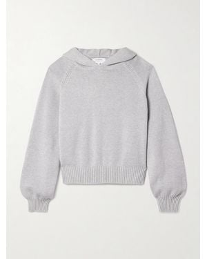 La Ligne Jill Hooded Pleated Cotton Hoodie - White