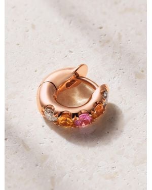 Spinelli Kilcollin Mini Macro 18-Karat Rose, Sapphire And Diamond Hoop Earrings - Metallic
