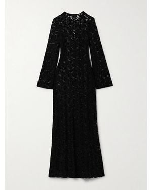 Nili Lotan Della Crocheted Cotton Maxi Dress - Black