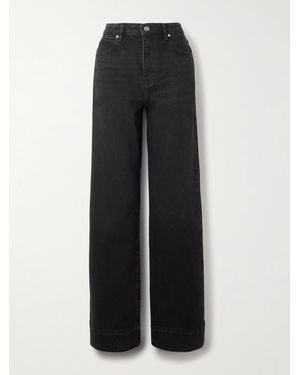 FRAME The Streamline Hoch Sitzende Jeans Mit Geradem Bein - Schwarz