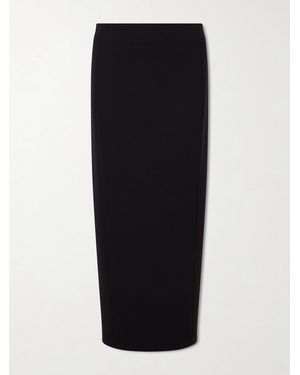 KHAITE Lyle Crepe Midi Skirt - Black