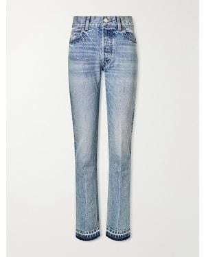 RÙADH The Olympia Frayed Faded Low-Rise Slim-Fit Jeans - Blue