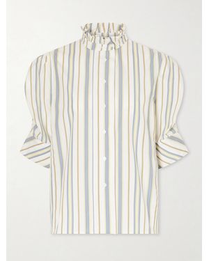 Thierry Colson Vita Striped Cotton Blouse - Natural