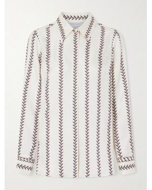 Gabriela Hearst Cruz Hemd Aus Bedrucktem Seidensatin - Natur