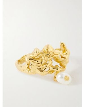 Pacharee Kinari-Plated Pearl Ring - Metallic
