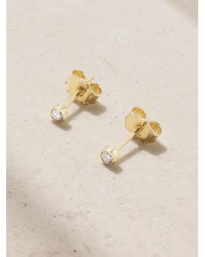 Jennifer Meyer Mini Bezel 18-Karat Diamond Earrings - Metallic