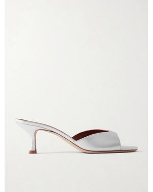STAUD Brigitte Metallic Leather Mules - Natural