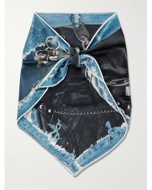 Acne Studios Printed Silk Scarf - Blau