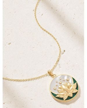 L'Atelier Nawbar Lotus Moon 18-Karat Multi-Stone Necklace - Natural