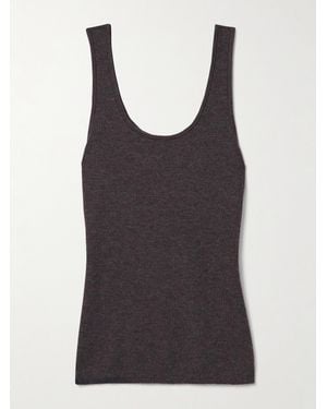Co. Ribbed Cashmere Tank - Black