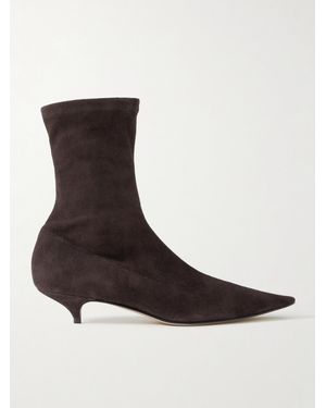 The Row Liisa Sock Boots Aus Veloursleder - Braun