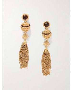Chloé Tone Obsidian Earrings - White