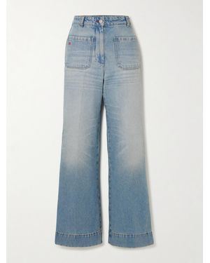Victoria Beckham Gigi Rigid Low-Rise Wide-Leg Jeans in Blue
