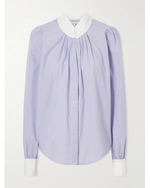 Maison Mayle Val D'Isere Striped Cotton Blouse - Purple
