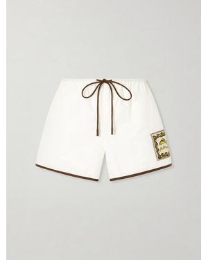 ALÉMAIS Scuba Embroidered Cotton-Poplin Shorts - White
