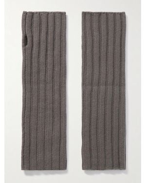 arch4 Fingerlose Handschuhe Aus Geripptem Kaschmir - Grau