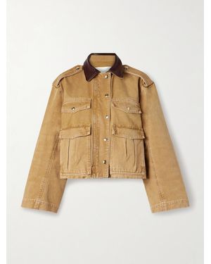RÙADH The Henderson Leather-Trimmed Cotton-Canvas Jacket - Natural