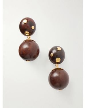 Lizzie Fortunato Nopales-Tone Wood Earrings - Brown