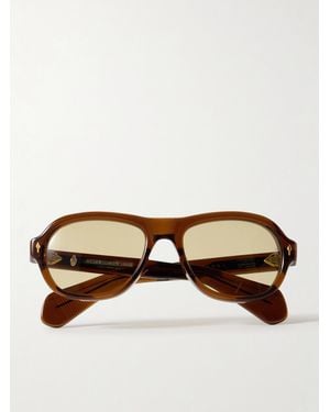Jacques Marie Mage Richard Aviator-Style Acetate Sunglasses - Brown