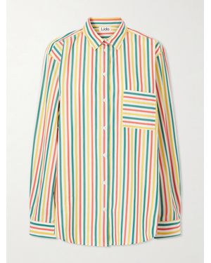 Lido Striped Cotton-Poplin Shirt - Yellow