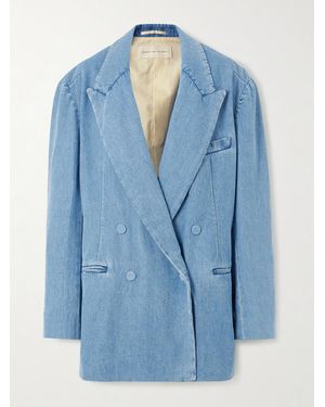 Dries Van Noten Oversized Double-Breasted Denim Blazer - Blue